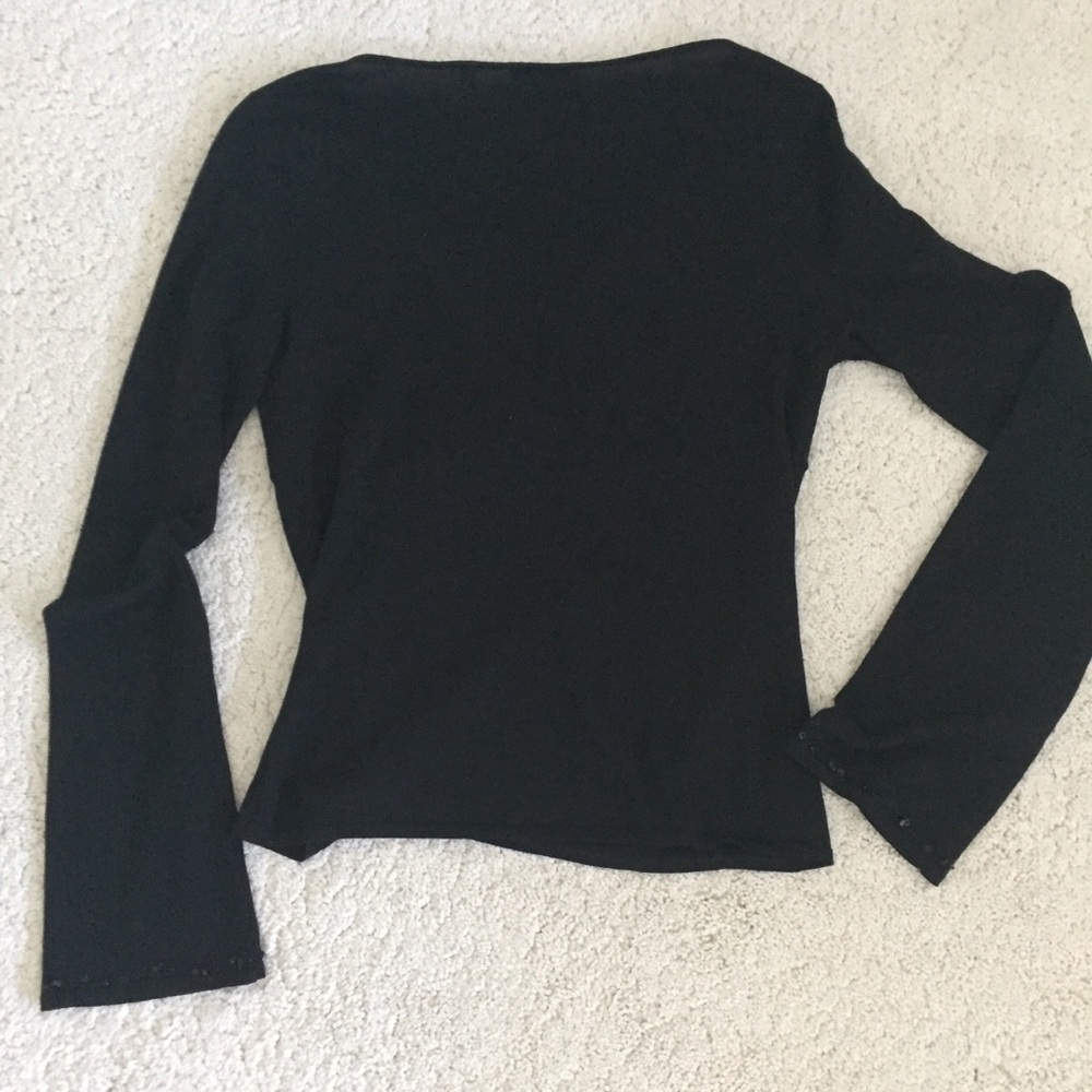Black beaded sweater by Tahari